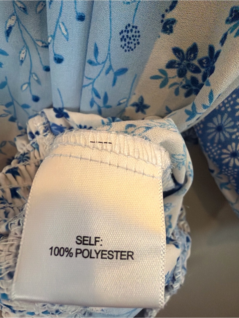 Rose & Olive Blue Patchwork Floral Peasant Blouse - Picture 6 of 7